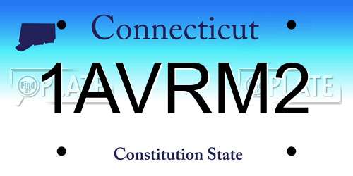 1AVRM2 Connecticut License Plate