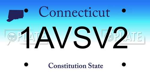 1AVSV2 Connecticut License Plate