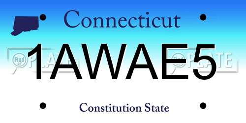 1AWAE5 Connecticut License Plate