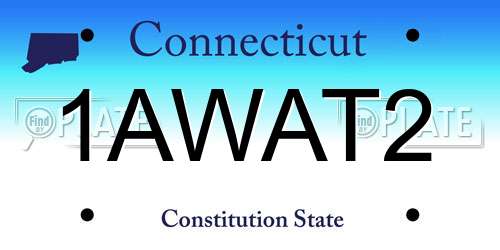 1AWAT2 Connecticut License Plate