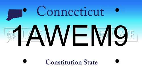1AWEM9 Connecticut License Plate