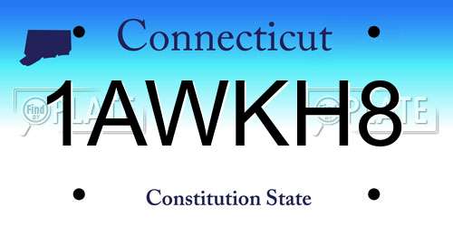 1AWKH8 Connecticut License Plate