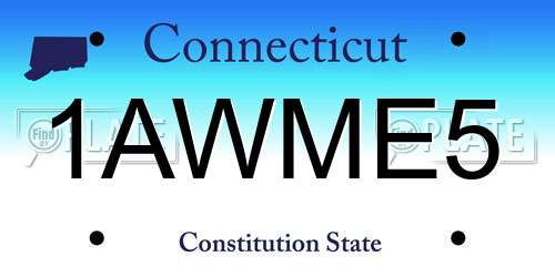 1AWME5 Connecticut License Plate