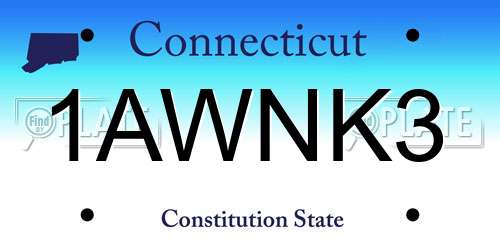 1AWNK3 Connecticut License Plate