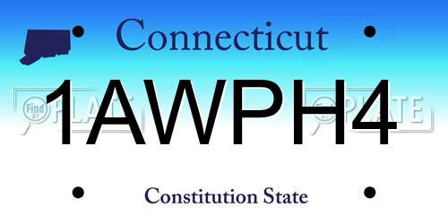 1AWPH4 Connecticut License Plate