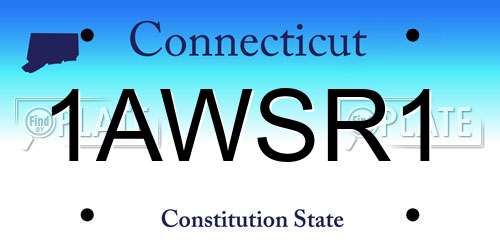 1AWSR1 Connecticut License Plate