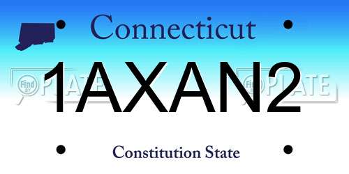 1AXAN2 Connecticut License Plate