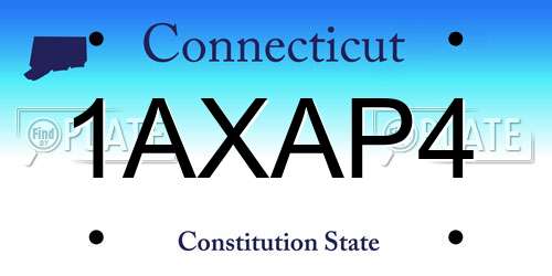 1AXAP4 Connecticut License Plate