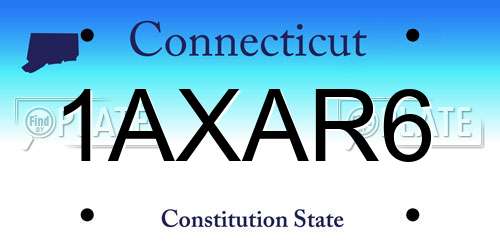 1AXAR6 Connecticut License Plate