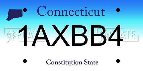 1AXBB4 Connecticut License Plate