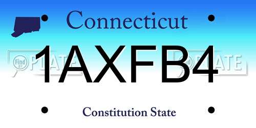 1AXFB4 Connecticut License Plate