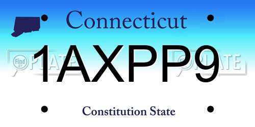 1AXPP9 Connecticut License Plate