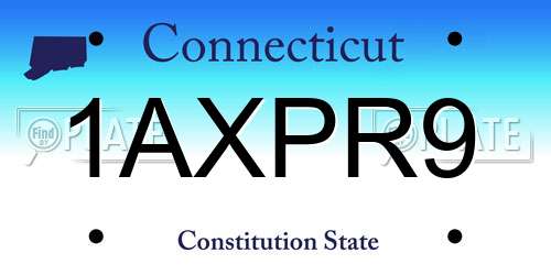 1AXPR9 Connecticut License Plate