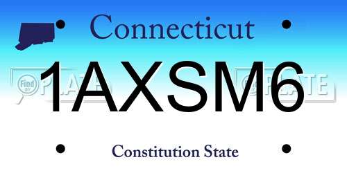 1AXSM6 Connecticut License Plate