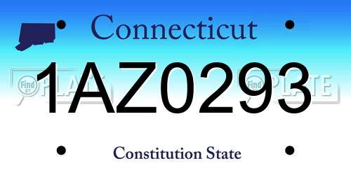 1AZ0293 Connecticut License Plate