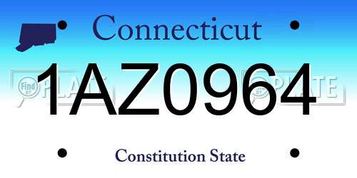 1AZ0964 Connecticut License Plate
