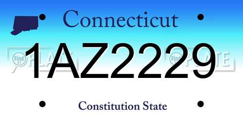 1AZ2229 Connecticut License Plate