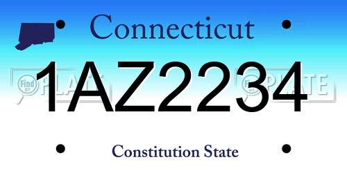 1AZ2234 Connecticut License Plate