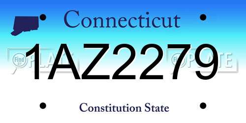 1AZ2279 Connecticut License Plate