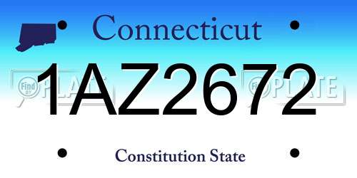 1AZ2672 Connecticut License Plate