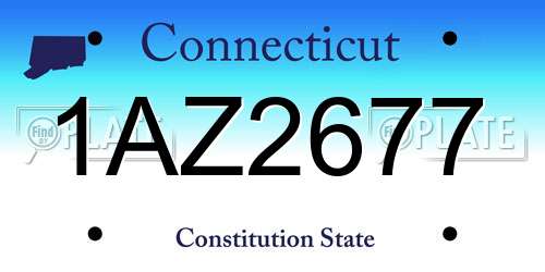 1AZ2677 Connecticut License Plate