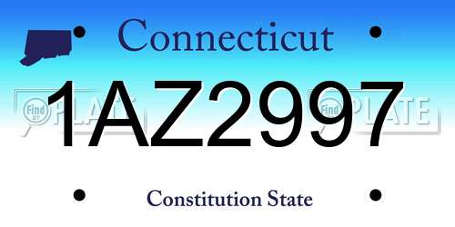 1AZ2997 Connecticut License Plate