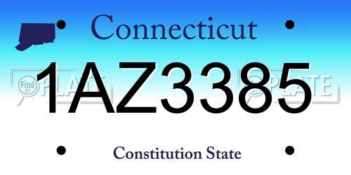 1AZ3385 Connecticut License Plate