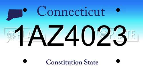 1AZ4023 Connecticut License Plate