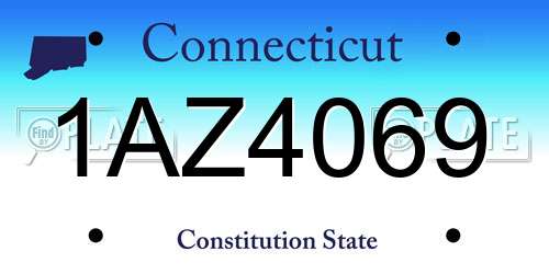 1AZ4069 Connecticut License Plate