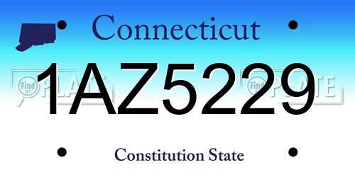 1AZ5229 Connecticut License Plate