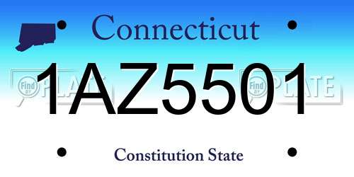 1AZ5501 Connecticut License Plate