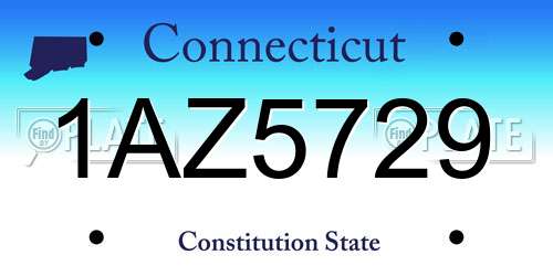 1AZ5729 Connecticut License Plate