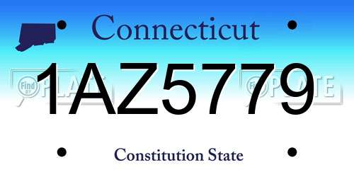 1AZ5779 Connecticut License Plate