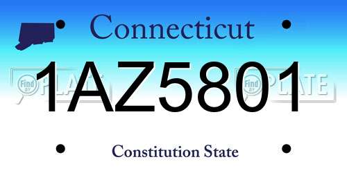 1AZ5801 Connecticut License Plate