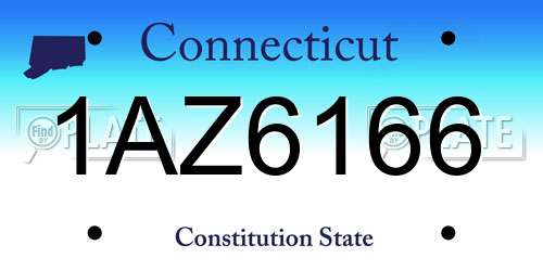 1AZ6166 Connecticut License Plate