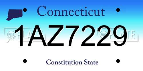 1AZ7229 Connecticut License Plate