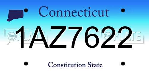 1AZ7622 Connecticut License Plate