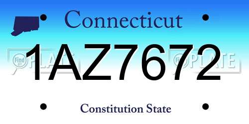 1AZ7672 Connecticut License Plate