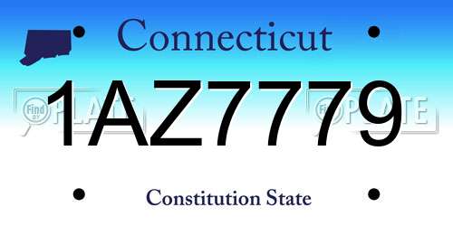 1AZ7779 Connecticut License Plate