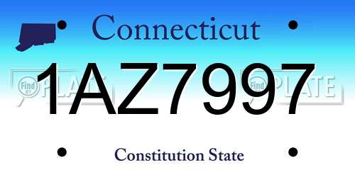 1AZ7997 Connecticut License Plate