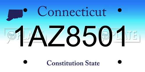 1AZ8501 Connecticut License Plate