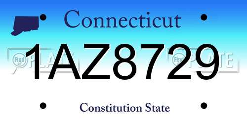 1AZ8729 Connecticut License Plate