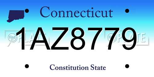 1AZ8779 Connecticut License Plate