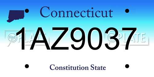 1AZ9037 Connecticut License Plate