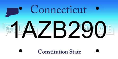 1AZB290 Connecticut License Plate