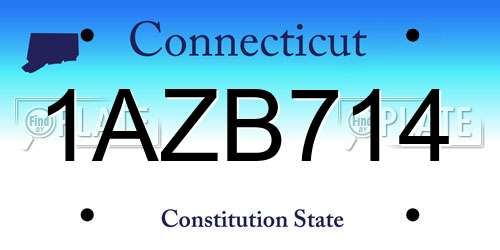 1AZB714 Connecticut License Plate