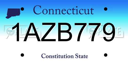1AZB779 Connecticut License Plate