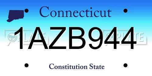 1AZB944 Connecticut License Plate