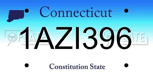 1AZI396 Connecticut License Plate