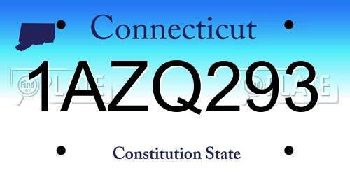 1AZQ293 Connecticut License Plate